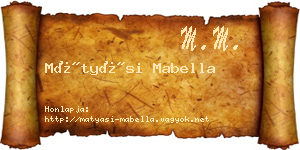 Mátyási Mabella névjegykártya